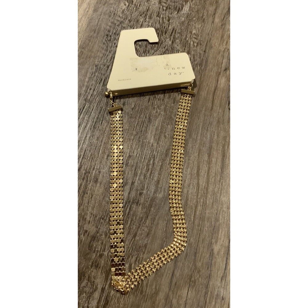 A New Day Cup Chain Multi Strand Necklace Gold